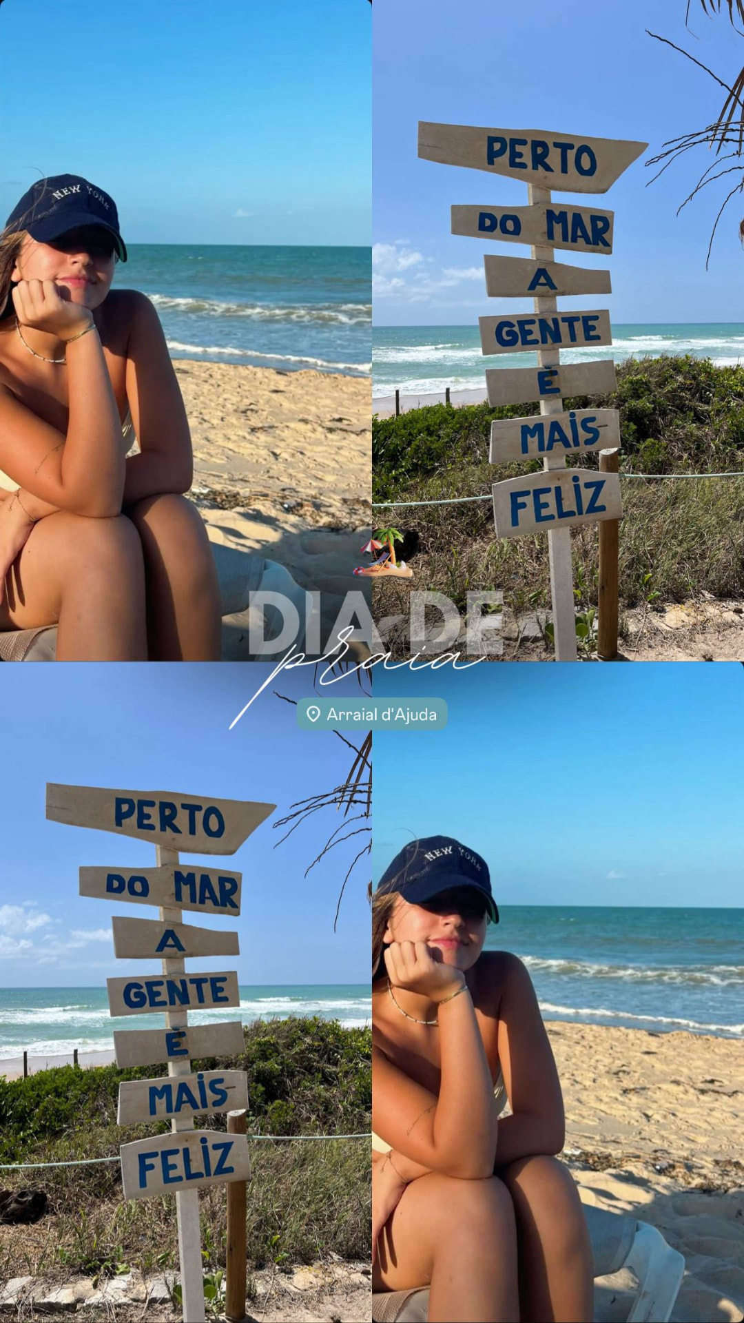 Figurinhas de praia aplicadas em Story