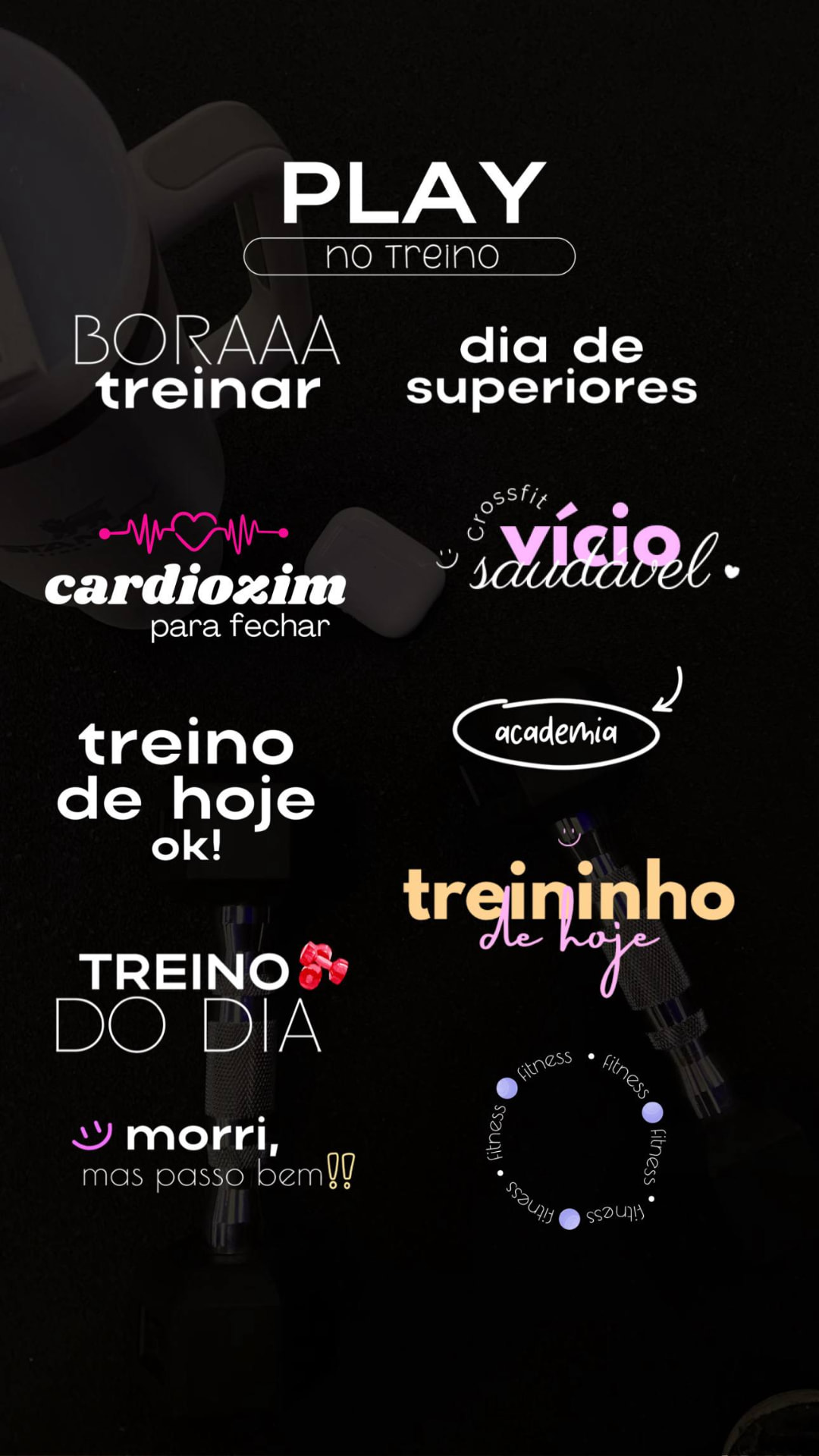 Figurinhas de academia e treino